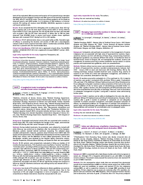 (PDF) 1849P Safety and effectiveness of palliative chemotherapy (CTX ...
