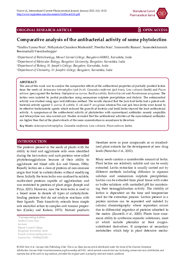 (PDF) Comparative analysis of the antibacterial activity of some ...