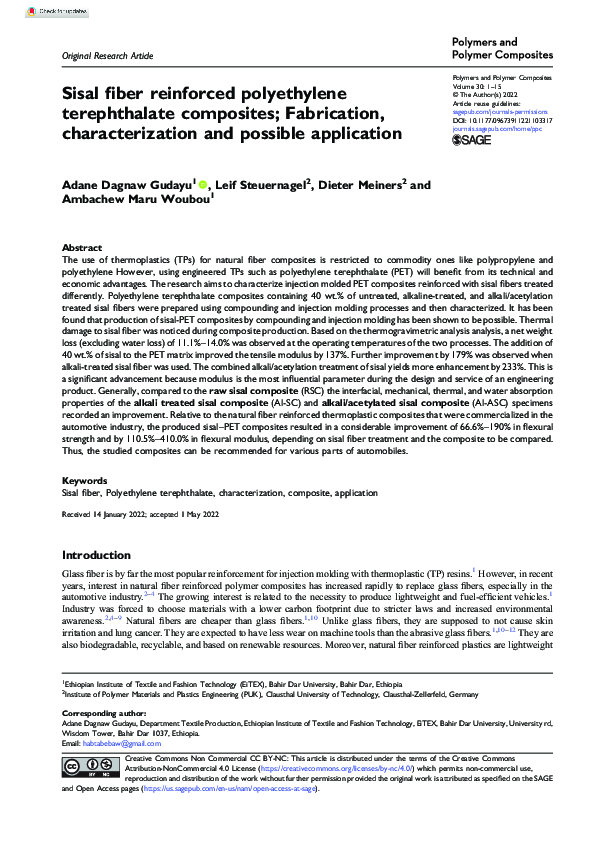 (PDF) Sisal fiber reinforced polyethylene terephthalate composites ...
