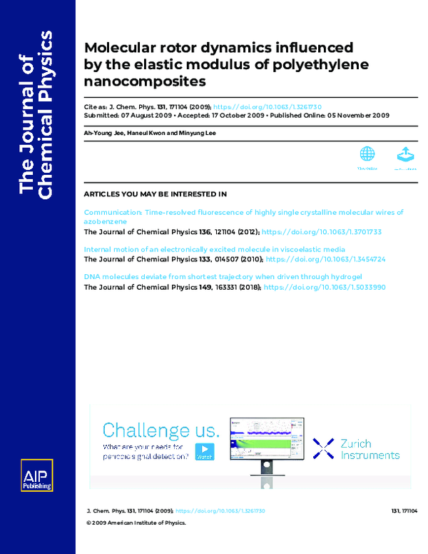 (PDF) Molecular rotor dynamics influenced by the elastic modulus of ...