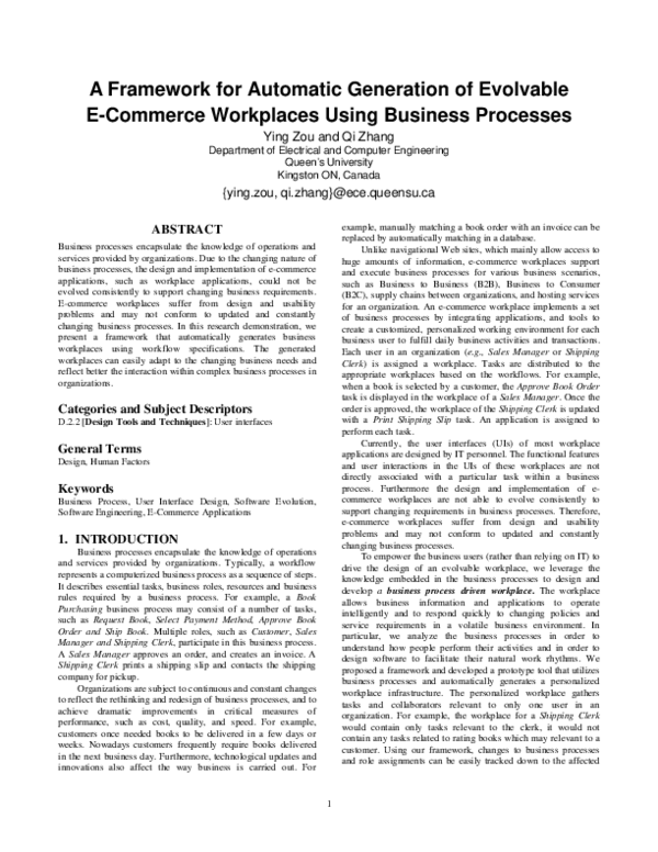 (PDF) A framework for automatic generation of evolvable e-commerce ...