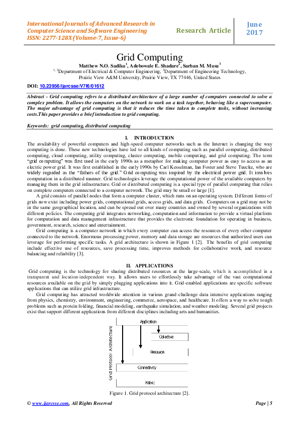 (PDF) Grid Computing