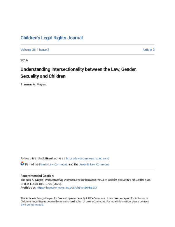 (PDF) Understanding Intersectionality between the Law, Gender ...