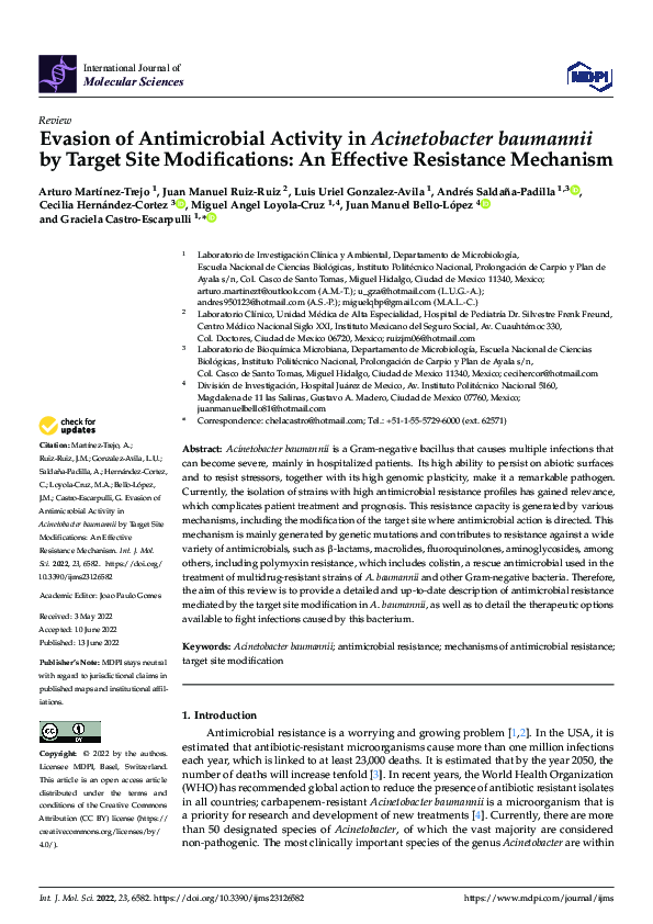 (PDF) Evasion of Antimicrobial Activity in Acinetobacter baumannii by ...