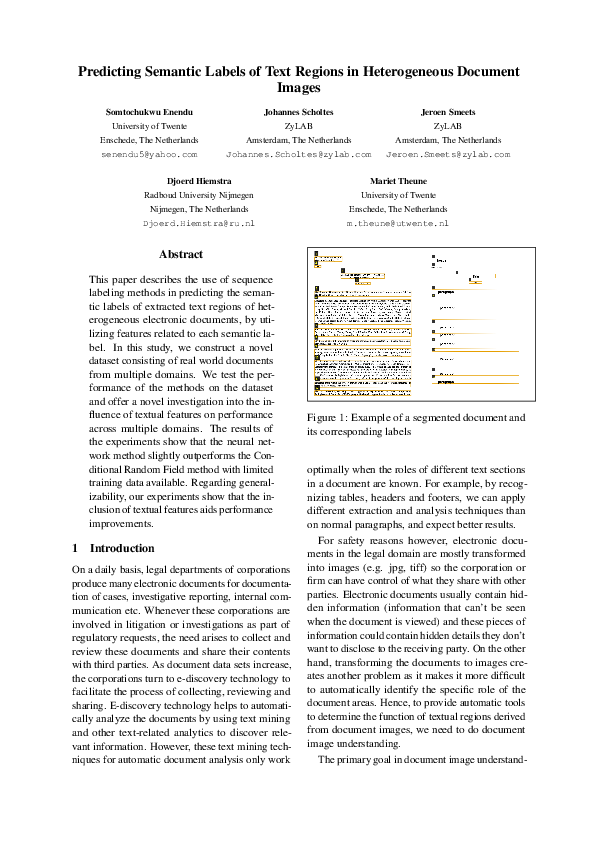 (PDF) Predicting Semantic Labels of Text Regions in Heterogeneous ...