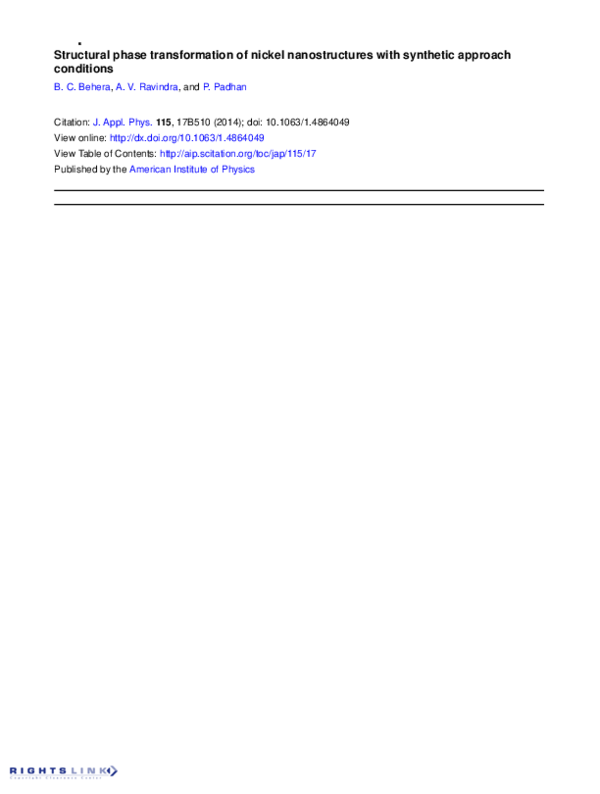 (PDF) Structural phase transformation of nickel nanostructures with ...