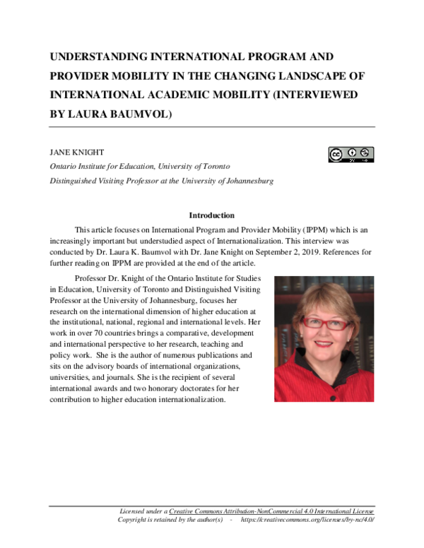 (PDF) Understanding International Program and Provider Mobility in the ...