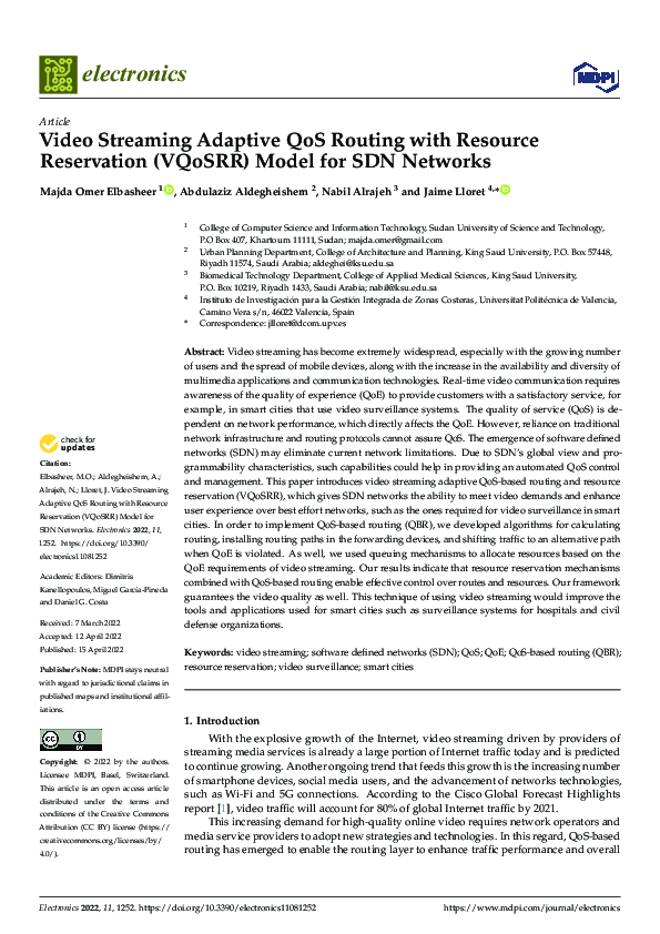 (PDF) Video Streaming Adaptive QoS Routing with Resource Reservation ...