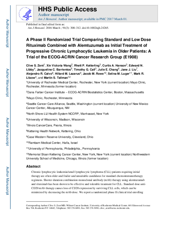 (PDF) A Phase II randomized trial comparing standard and low dose ...