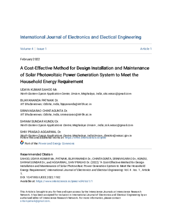 (PDF) A Cost-Effective Method for Design Installation and Maintenance ...