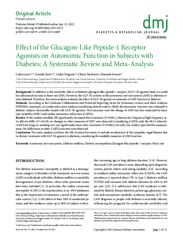 (PDF) Effect of the Glucagon-Like Peptide-1 Receptor Agonists on ...