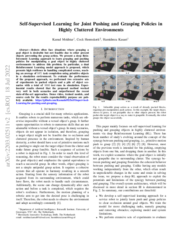 (PDF) Self-Supervised Learning for Joint Pushing and Grasping Policies ...
