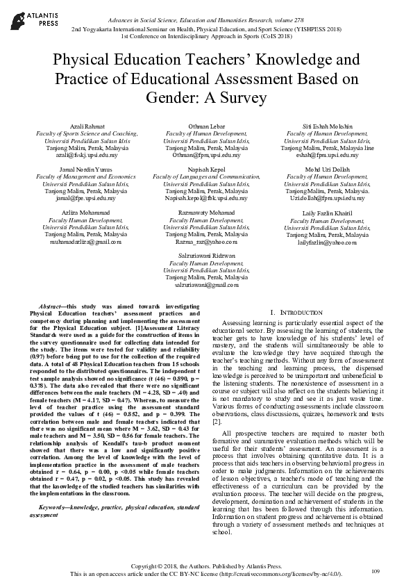 (PDF) Physical Education Teachers' Knowledge and Practice of