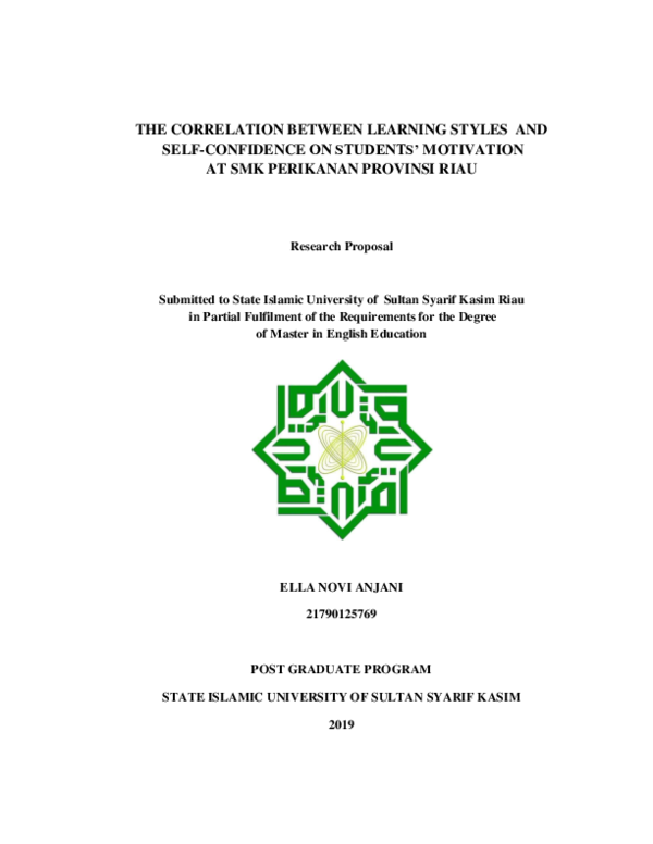 (PDF) The Correlation Between Learning Styles and Self-Confidence on ...