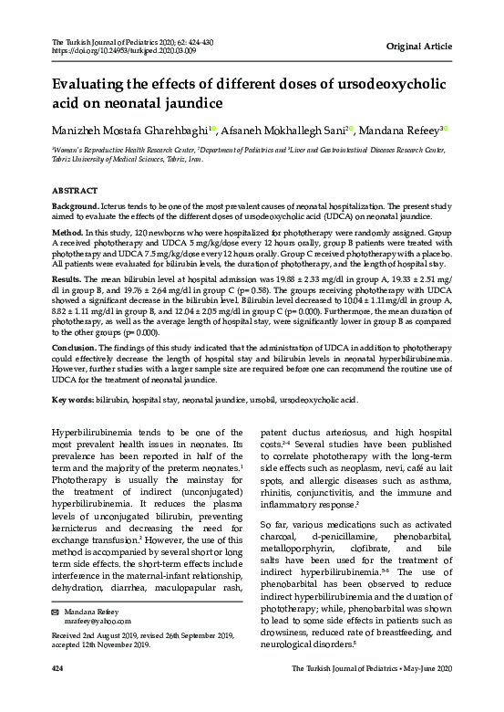 (PDF) Evaluating the effects of different doses of ursodeoxycholic acid ...