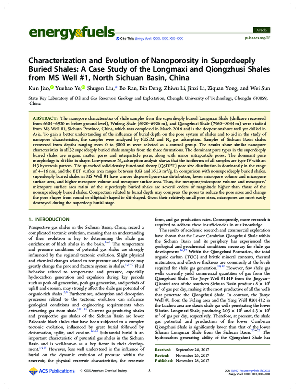 (PDF) Characterization and Evolution of Nanoporosity in Superdeeply ...