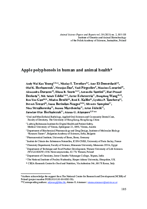 (PDF) Apple polyphenols in human and animal health