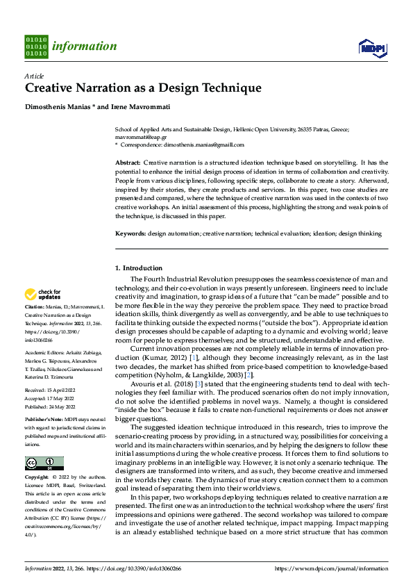 (PDF) Creative Narration as a Design Technique