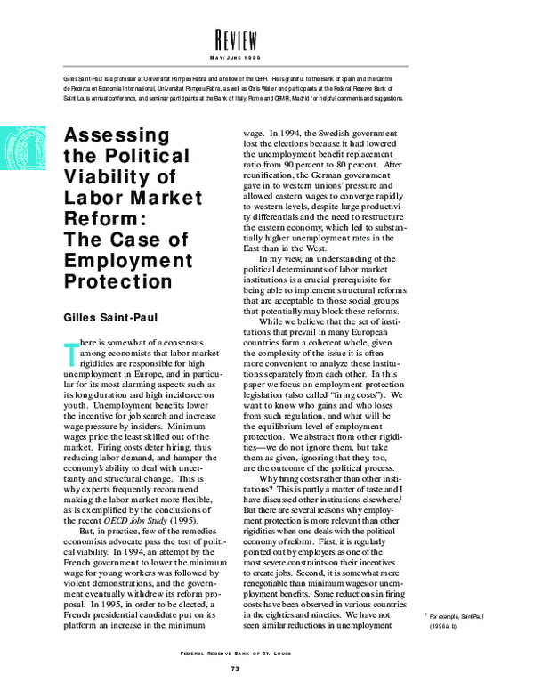 (PDF) Assessing the Political Viability of Labor Market Reform: The ...