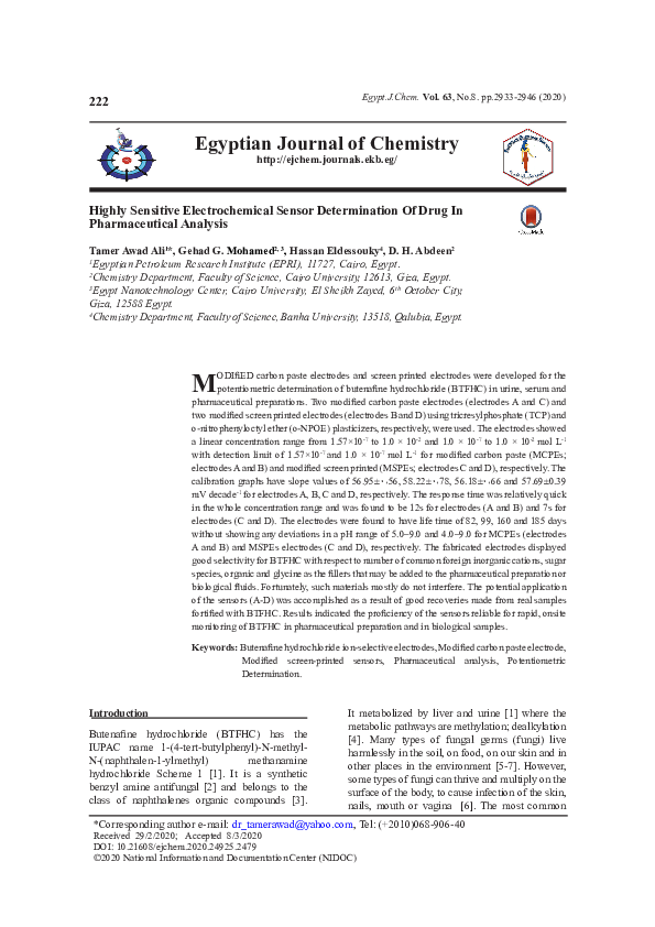 (PDF) Highly sensitive electrochemical sensor determination of drug in ...