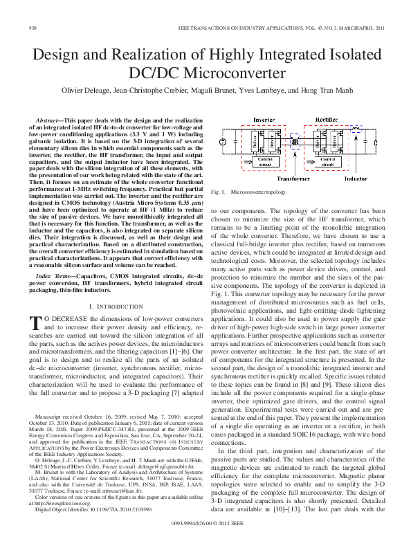 (PDF) Design and Realization of Highly Integrated Isolated DC/DC ...