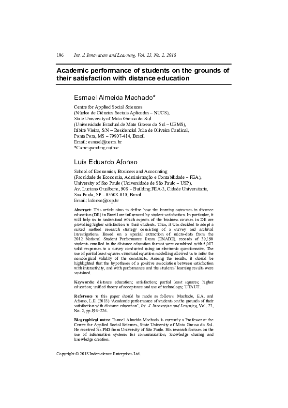 (PDF) Academic performance of students on the grounds of their ...