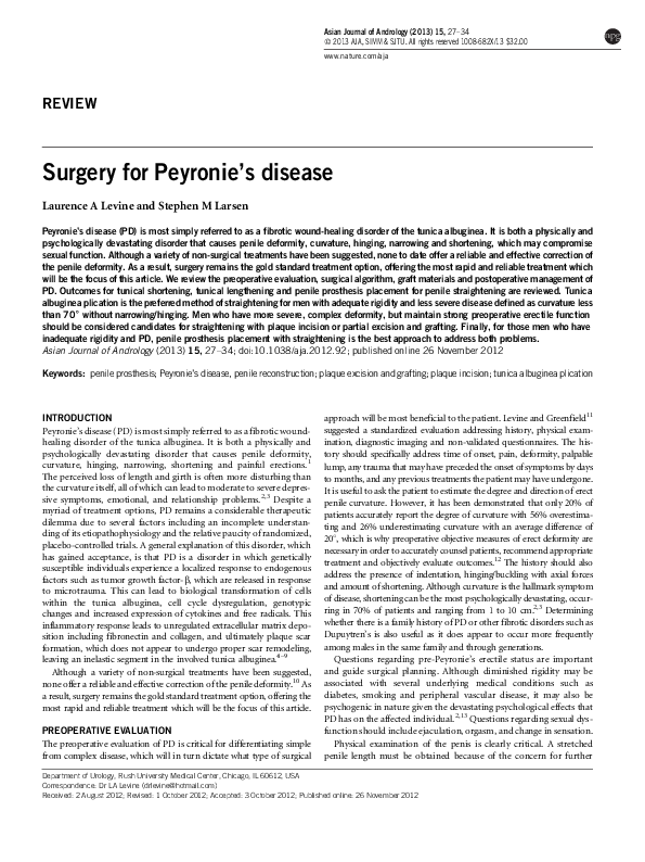 (PDF) Surgery for Peyronie's disease