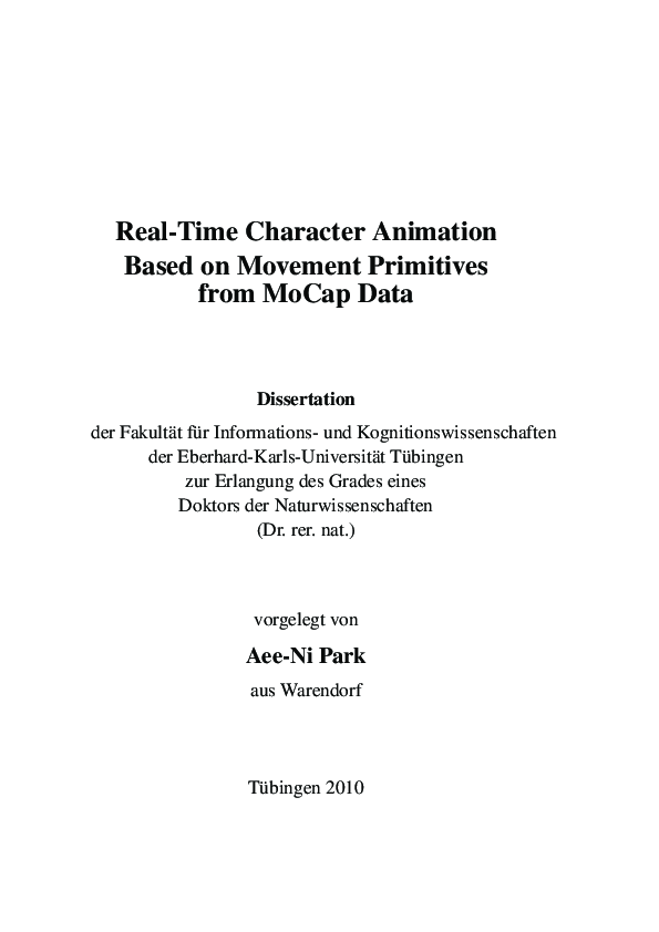 (PDF) Real-time character animation based on movement primitives from ...