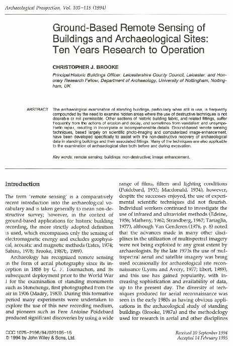 (PDF) Ground-Based Remote Sensing of Buildings and Archaeological Sites ...