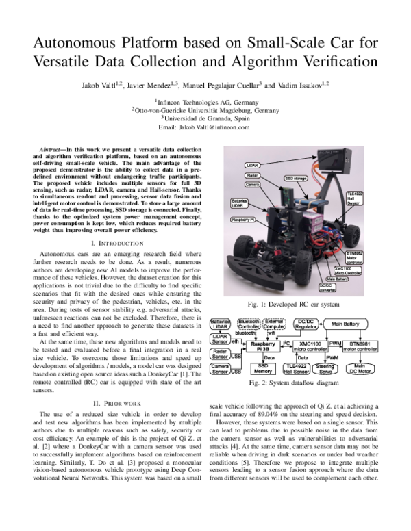 (PDF) Autonomous Platform based on Small-Scale Car for Versatile Data ...