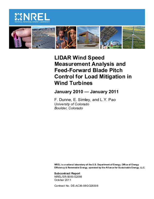 (PDF) LIDAR Wind Speed Measurement Analysis and Feed-Forward Blade ...
