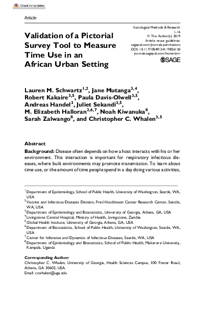 (PDF) Validation of a Pictorial Survey Tool to Measure Time Use in an ...