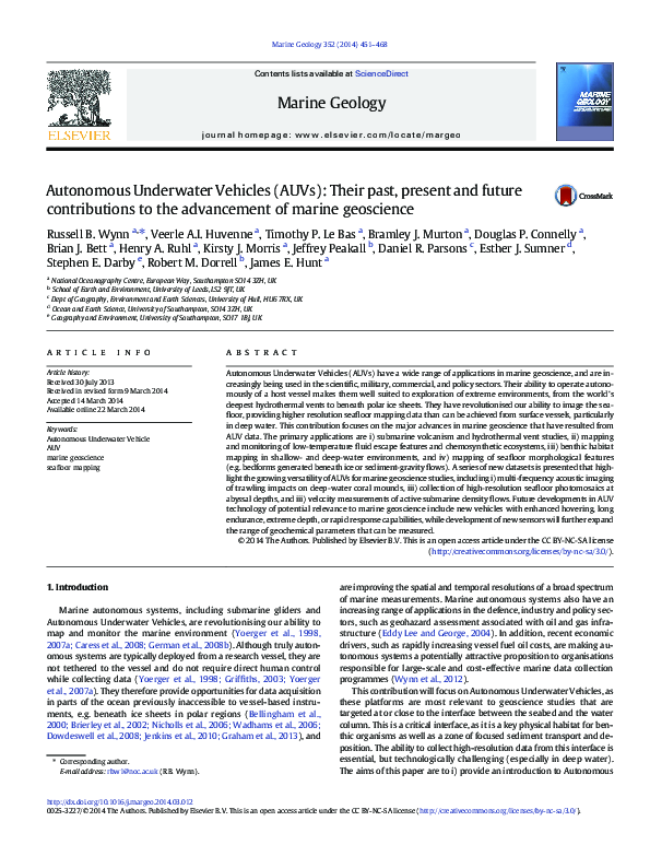 (PDF) Autonomous Underwater Vehicles (AUVs): Their past, present and ...