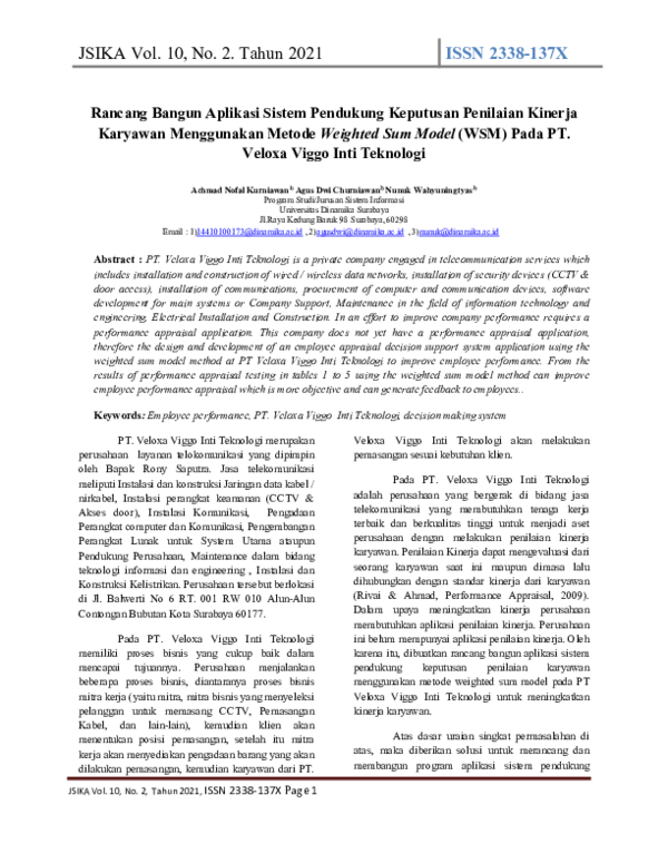 (PDF) Design of Decision Support System Application for Employee ...