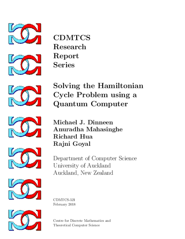 (PDF) Solving the Hamiltonian Cycle Problem using a Quantum Computer