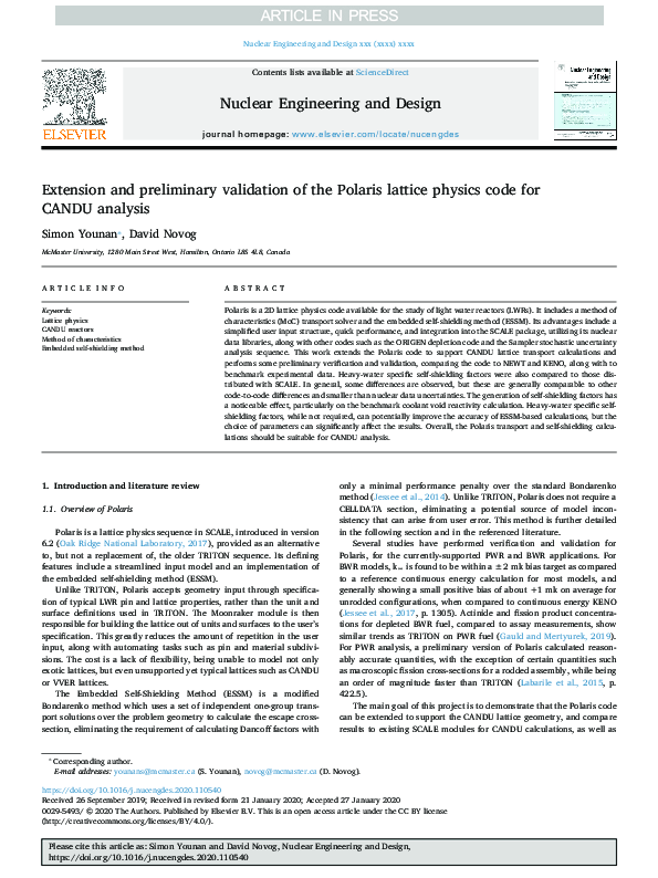 (PDF) Extension and preliminary validation of the Polaris lattice ...