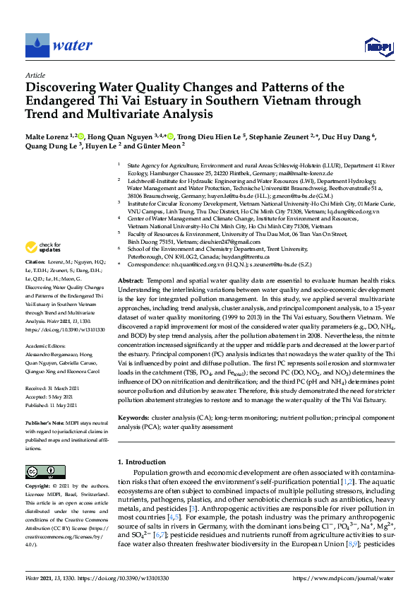 (PDF) Discovering Water Quality Changes and Patterns of the Endangered ...