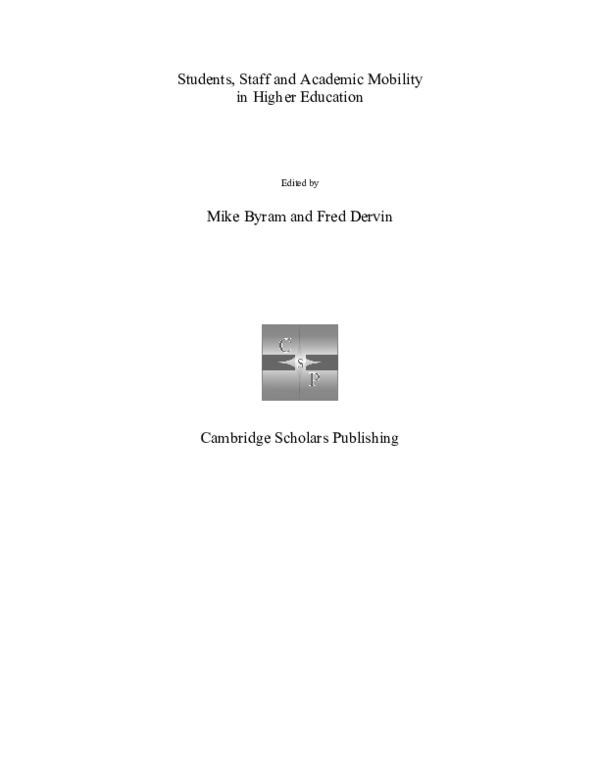 (PDF) Students, Staff and Academic Mobility in Higher Education