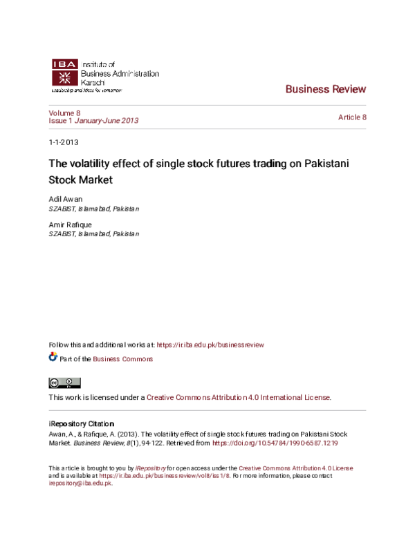 (PDF) The volatility effect of single stock futures trading on ...