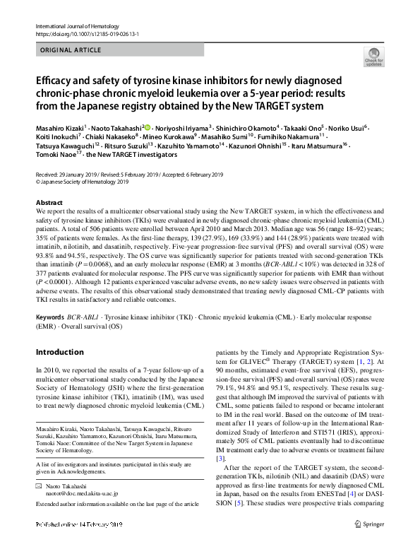 (PDF) Efficacy and safety of tyrosine kinase inhibitors for newly ...
