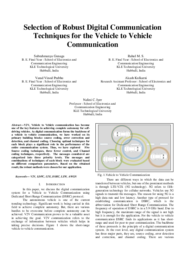 (PDF) Selection of Robust Digital Communication Techniques for the ...