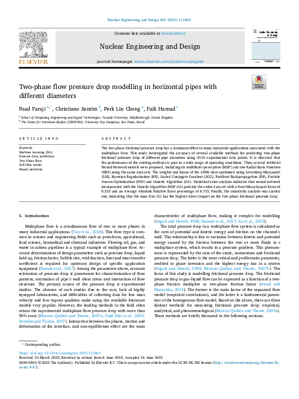 (PDF) Two-Phase Flow Pressure Drop Modelling in Horizontal Pipes with ...