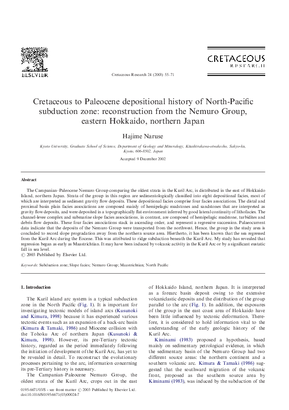 (PDF) Cretaceous to Paleocene depositional history of North-Pacific ...