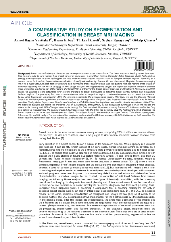 (PDF) A Comparative Study on Segmentation and Classification in Breast ...