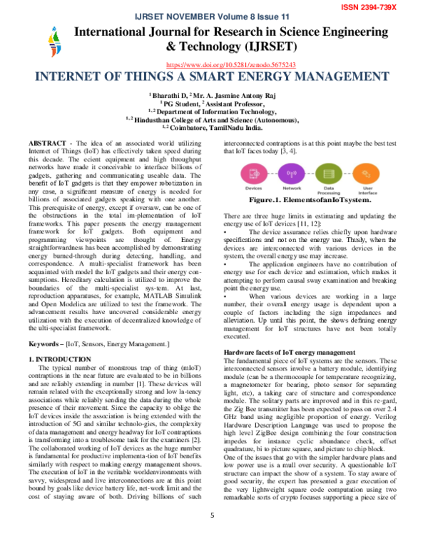 (PDF) Internet of Things a Smart Energy Management