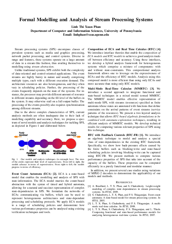 (PDF) Formal Modelling and Analysis of Stream Processing Systems