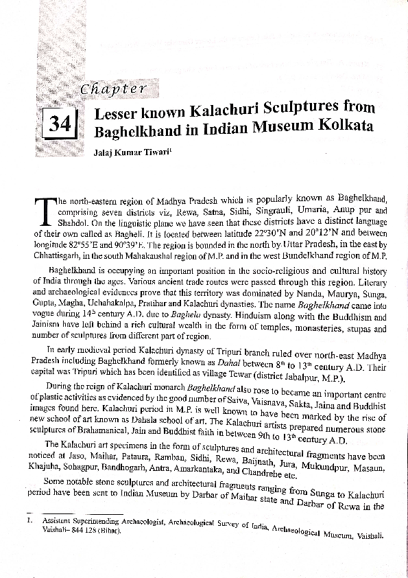 (PDF) Lesser known Kalachuri Sculptures from Baghelkhand in Indian ...