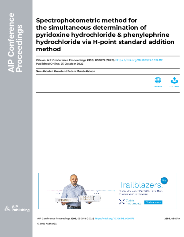 (PDF) Spectrophotometric method for the simultaneous determination of ...