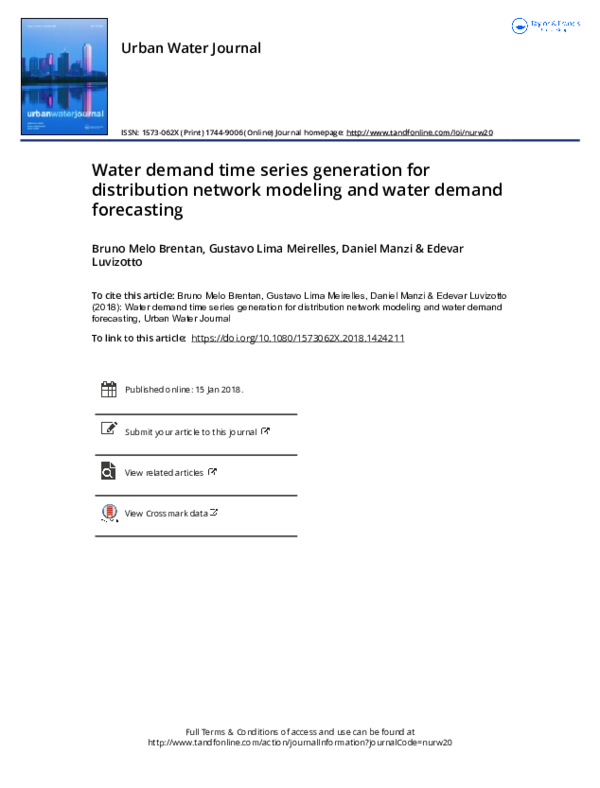 (PDF) Water demand time series generation for distribution network ...