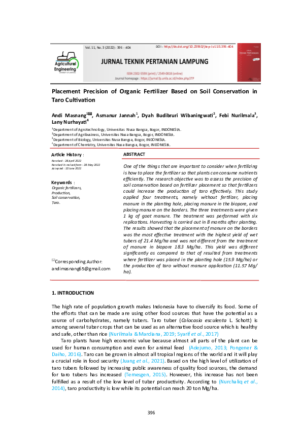 (PDF) Placement Precision of Organic Fertilizer Based on Soil ...